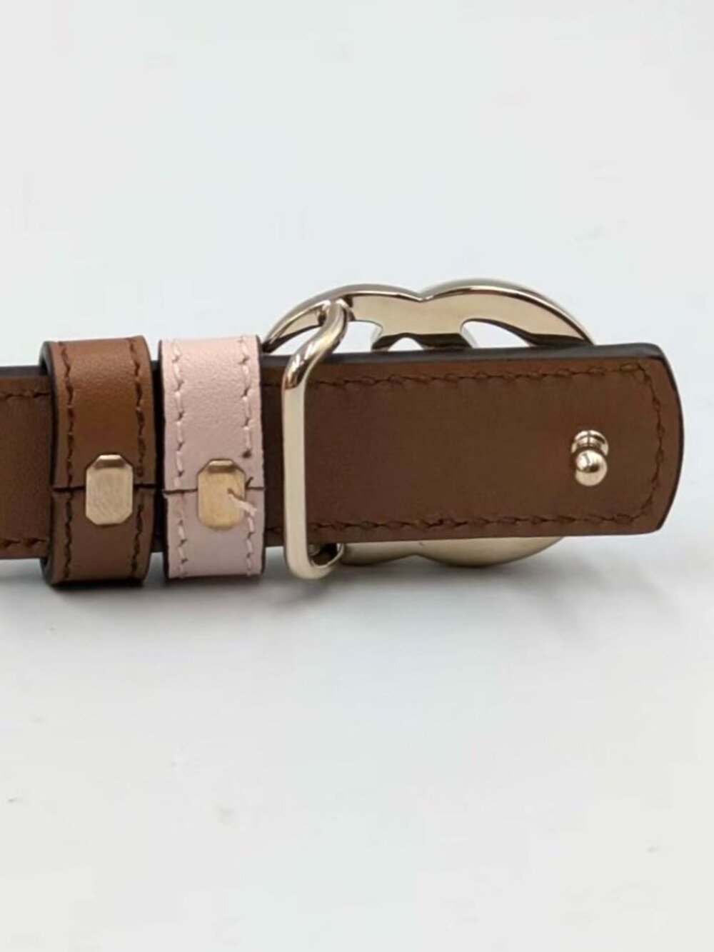 Gucci Women’s GG Marmont Reversible Thin Leather Belt Pink Brown 90cm 847132 - Picture 8 of 14